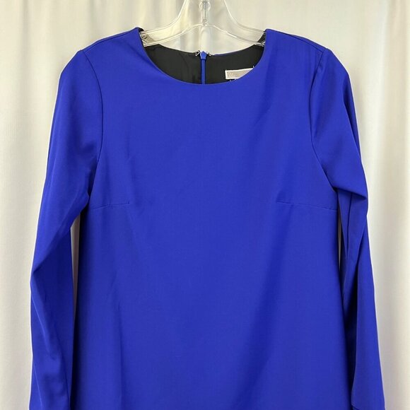 Chelsea 28 Womens Long Sleeve Round Neck Cobalt Shift Dress Above Knee XS Zip - Picture 2 of 9